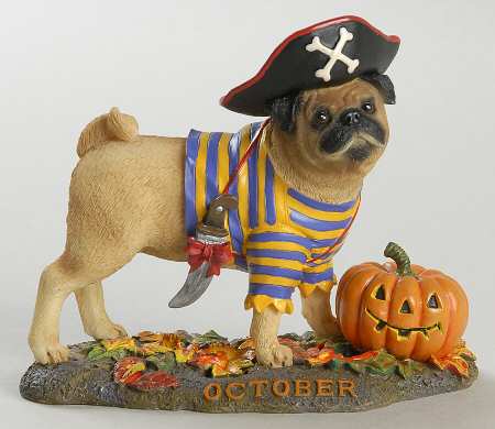 Pug Calendar Figurines October - No Box