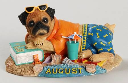 Pug Calendar Figurines August - No Box