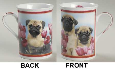 Purely Pugs Mug Tulip Time - No Box