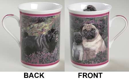 Purely Pugs Mug Hiding In Heather - No Box