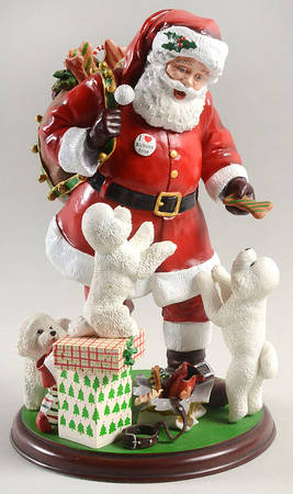 Bischon Frise Christmas Figurines by Danbury Mint