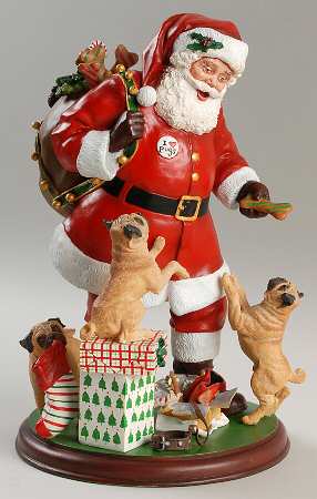 Pug Christmas Figurines Santa's Little Pugs - No Box