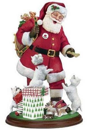 Westie Christmas Figurines Santa's Little Westies - Boxed