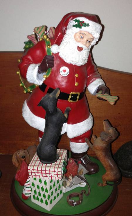 Dachshund Christmas Figurines by Danbury Mint