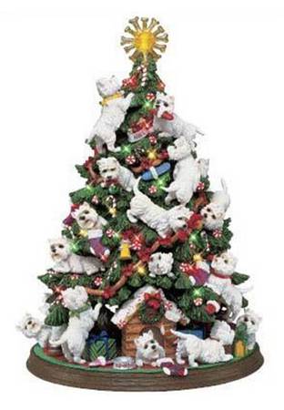 Westie Christmas Figurines West Higland Terrier Christmas - Boxed