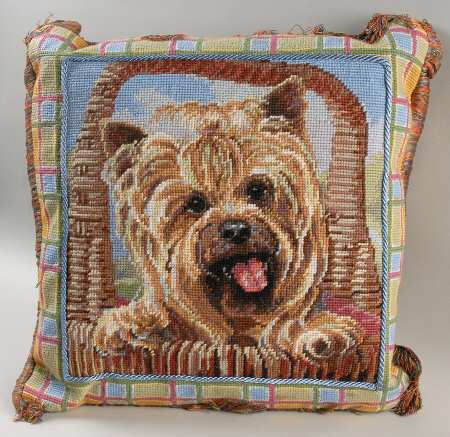 Danbury Mint Giftware Yorkie Needlepoint Pillow - No Box