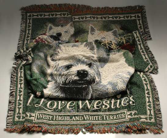 Danbury Mint Giftware White Terrier Throw - No Box