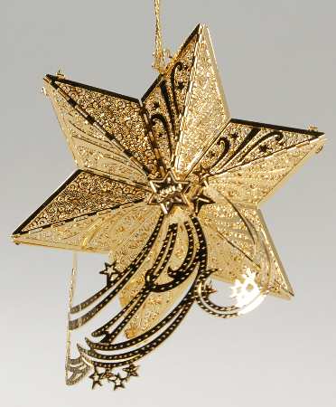 2004 Gold Christmas Ornament Collection Shooting Star - Boxed