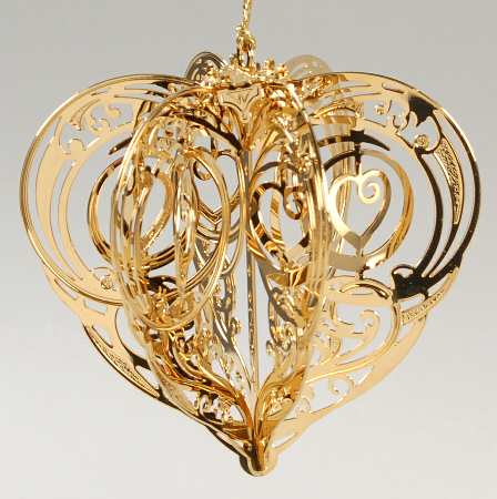 2004 Gold Christmas Ornament Collection Joyful Heart - No Box