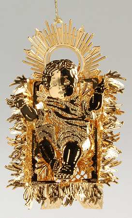 2004 Gold Christmas Ornament Collection Baby Jesus - No Box