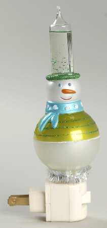 Night Lights Snowman-Green - Boxed