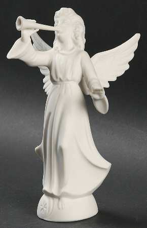 Angel Musicians Bisque Angel With Trumpet - No Box