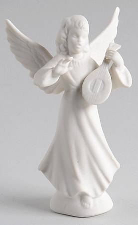 Angel Musicians Bisque Angel With Mandolin - No Box