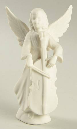 Angel Musicians Bisque Angel With Bass - No Box
