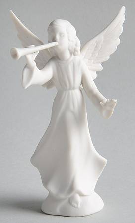 Angel Musicians Bisque Angel With Trumpet - No Box