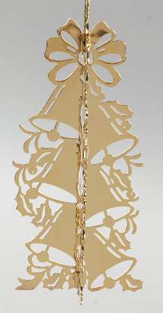 1982 Gold Christmas Ornament Collection Chimes - Boxed