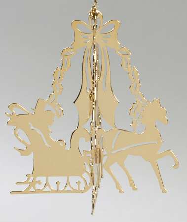 1982 Gold Christmas Ornament Collection Sleigh Ride - Boxed