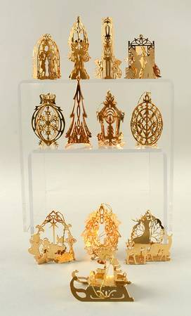 1984 Gold Christmas Ornament Collection by Danbury Mint