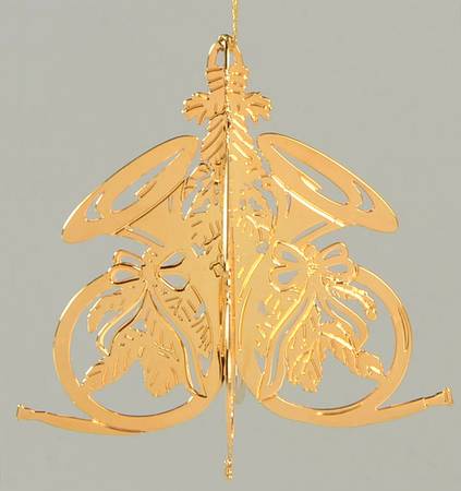 1991 Gold Christmas Ornament Collection French Horns - No Box