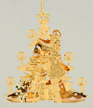 1991 Gold Christmas Ornament Collection Decorating The Tree - Boxed