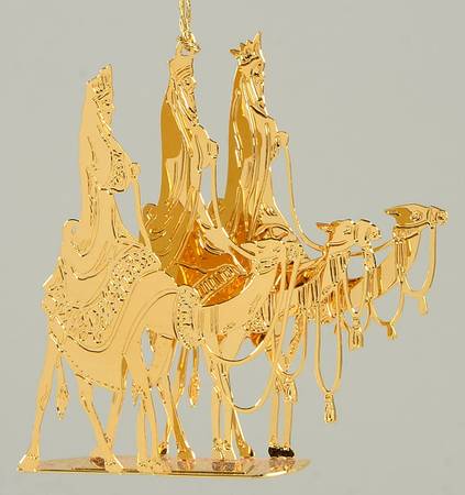 1991 Gold Christmas Ornament Collection Three Wise Men - Boxed