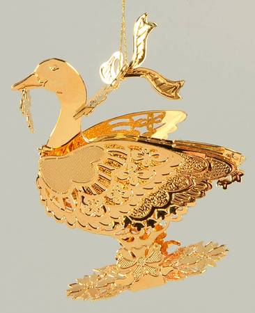 1991 Gold Christmas Ornament Collection Christmas Goose - No Box
