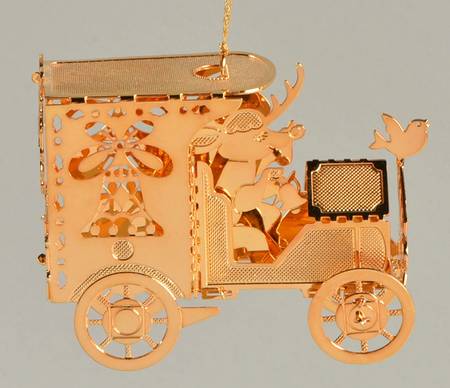 1992 Gold Christmas Ornament Collection Santa's Delivery Van - No Box