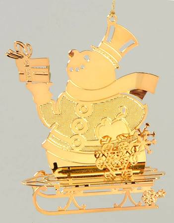 1992 Gold Christmas Ornament Collection Speedy Delivery - No Box