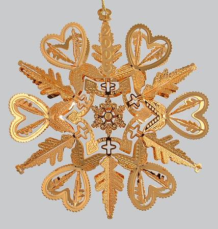 2005 Gold Christmas Ornament Collection by Danbury Mint