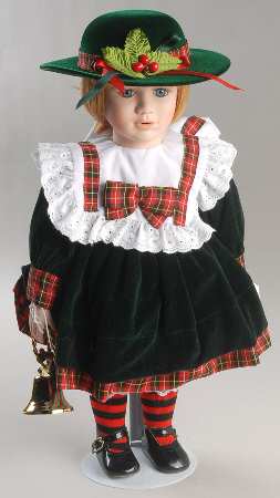 Delton Product Doll Girl Christmas With Bell - No Box