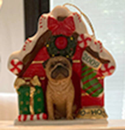Annual Pug Ornament Home For The Holidays - Boxed