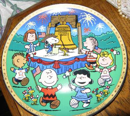 Peanuts Holiday Plate Red, White And Blue - No Box