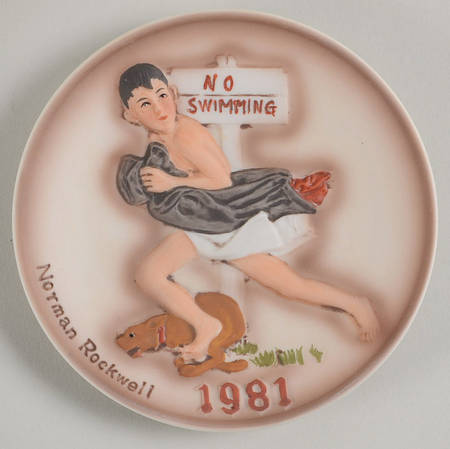 Norman Rockwell I-Mini Plates No Swimming - No Box