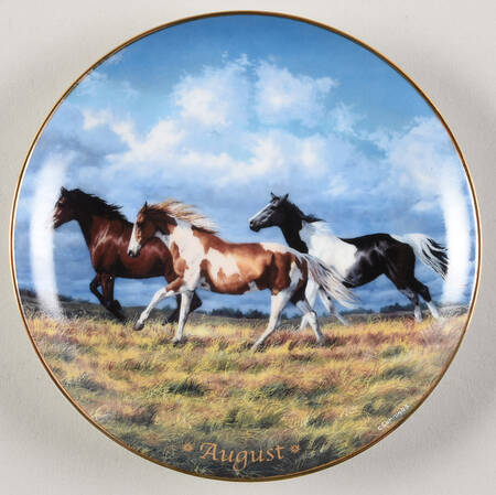 Horses for All Seasons Calendar Plates August - No Box