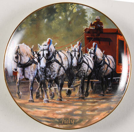 Horses for All Seasons Calendar Plates July - No Box