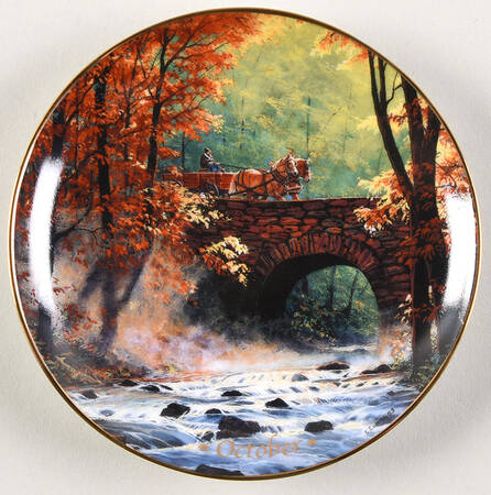Horses for All Seasons Calendar Plates October - No Box