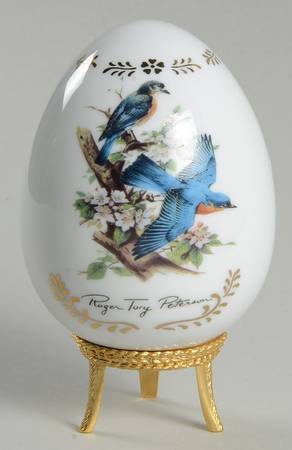 Songbirds Porcelain Egg Bluebird - Boxed