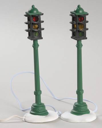 General Village Electrical Village Corner Stoplights-Set Of 2 - Boxed