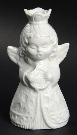 Angel Musician Candleholder Angel With Harp - No Box