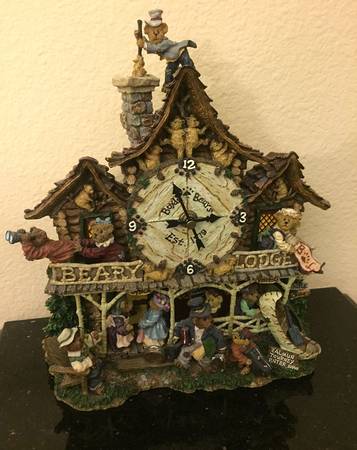 Boyds Bears Collector Clock Beary Lodge - No Box