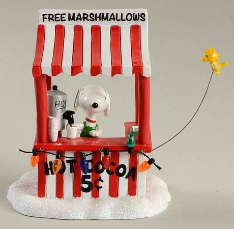 Peanuts Christmas Village Snoopy's Cocoa Stand - Boxed
