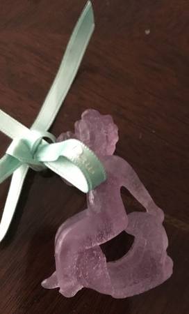 Angel Ornaments Cherub With Lyre-Purple - Boxed