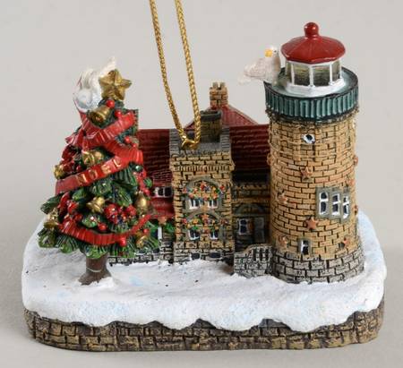 Christmas Lighthouse Ornaments Old Mackinac Point Light, Mackinaw City, - No Box