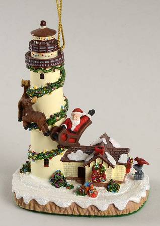 Christmas Lighthouse Ornaments Grosse Point, Lake Michigan, Il - No Box