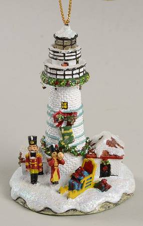 Christmas Lighthouse Ornaments Boston Light, Little Brewster, Ma - No Box