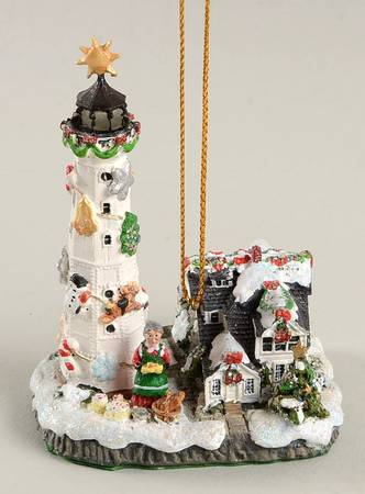 Christmas Lighthouse Ornaments North Point Light, Milwaukee, Wi - No Box