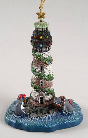 Christmas Lighthouse Ornaments Old Charleston Light, Morris Island, Sc - No Box