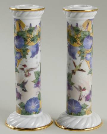 Lena Liu Giftware Morning Glory Candlesticks (Pair) - With Box