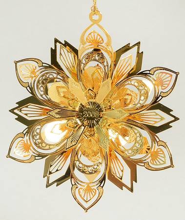 2008 Gold Christmas Ornament Coll Winter Jewel - Boxed