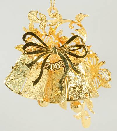 2008 Gold Christmas Ornament Coll Ring In The Season - Boxed